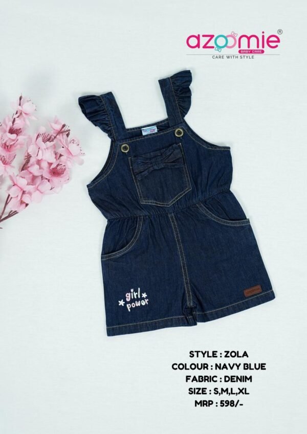 Azomie Zola Denim Romper – Girl Power Edition